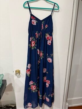Doe & Rae Navy Floral Elastic Waist Maxi